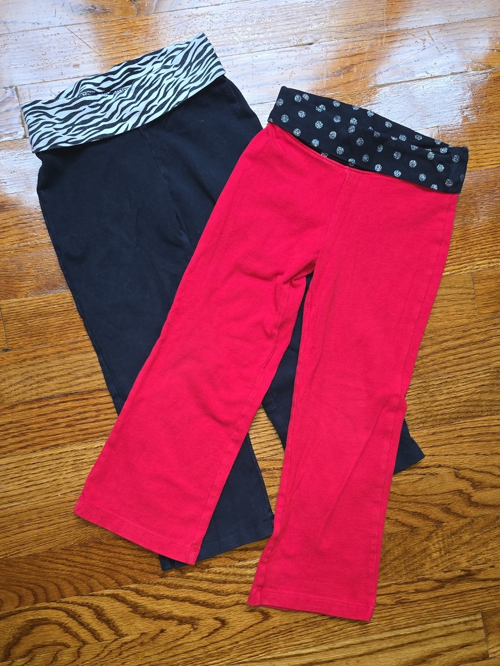 Vintage Jumping beans Red and Black Kids Fold-Over Waist Yoga Leggings
